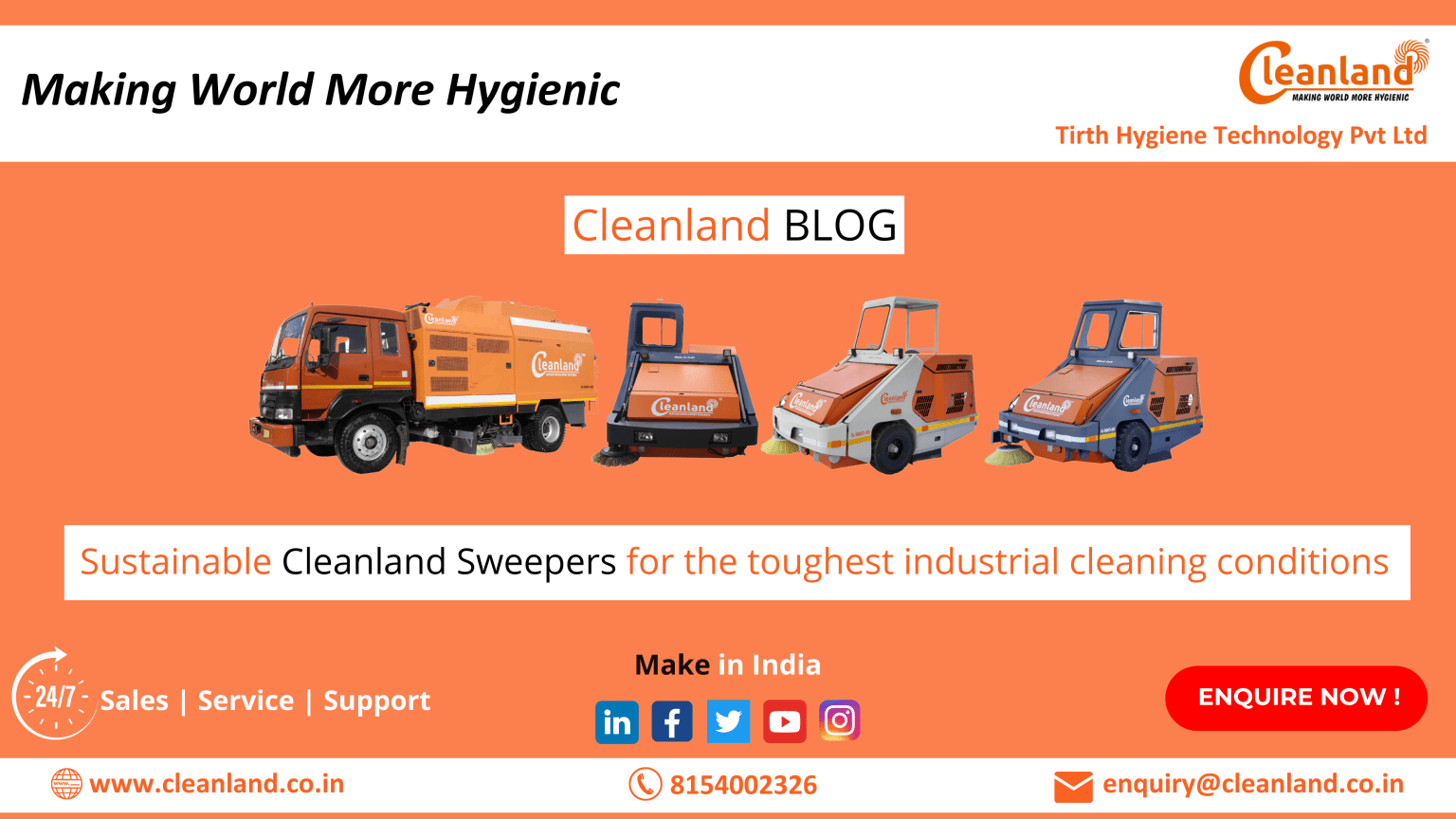 Sustainable Cleanland Sweepers for the toughest industrial cleaning conditions